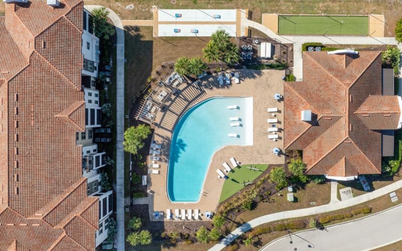 aerial view of a building